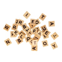 Letras de madeira para Scrabble 2 x 1,8 cm - 100 unid.