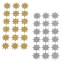 Autocolantes de estrelas de 8 pontas com purpurina de 2 cm - 18 peças