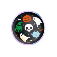 Pratos de personagens de Halloween 17 cm - 8 unid.