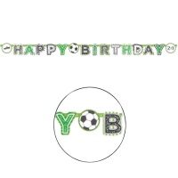 Grinalda de Feliz Aniversário Futebol - 2,02 m