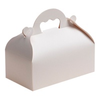 Caixa retangular para bolos de 10 x 18 x 7 cm com pega - 50 unid.