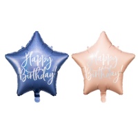 Happy Birthaday balão estrela iridescente 40 cm - Partydeco