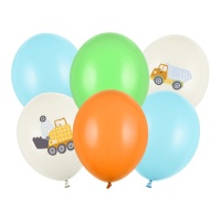 Balões de construção de cor pastel sortido 30 cm - PartyDeco - 6 unidades