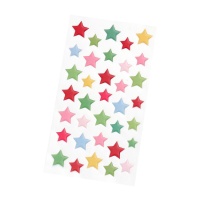 Autocolantes 3D com formas de estrelas coloridas - 32 peças