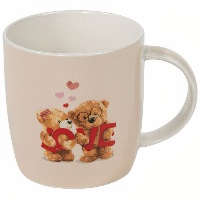 Caneca de 355 ml com ursinhos amorosos