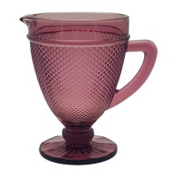 Jarra de vidro rosa gravado de 1,1 L