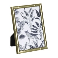 Moldura de bambu dourada para fotografias de 13 x 18 cm - DCasa