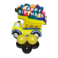 Bouquet de balões Happy Birthday Truck - 9 peças