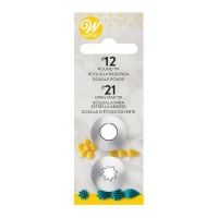 Conjunto de bico redondo n.º 12 e estrela n.º 21 - Wilton