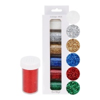 Conjunto de purpurinas em pó Glitter 18 gr - 6 unid.
