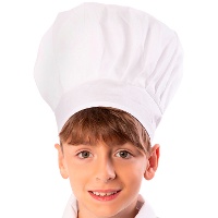Gorro de cozinheiro infantil branco