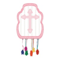 Piñata da Primeira Comunhão Rosa 33 x 28 cm