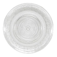 Prato de 19,5 cm de cristal gravado transparente para sobremesa