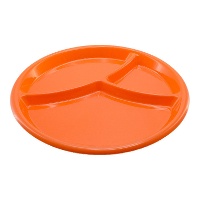 Prato de 25,5 cm para aperitivos colorido - 3 cavidades