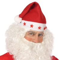 Gorro do Pai Natal com estrelas e luzes