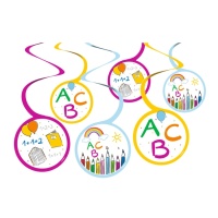 Pendente decorativo escolar - 6 peças