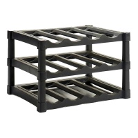 Porta-garrafas de plástico preto para 12 garrafas