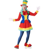 Fato de palhaço micro-colorido para mulher