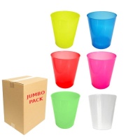 Copos de plástico néon sortidos de 500 ml - 432 unid.
