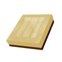 Caixa para chocolates dourados tamanho médio 14,5 x 14,5 x 3,5 cm