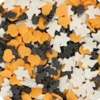 Polvilhos de Halloween misturam preto, branco e laranja 55 gr