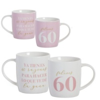 Chávena de 350 ml Frase feliz 60º aniversário - 1 peça