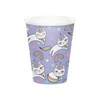 Copos para gatos unicórnio 250 ml - 8 unidades