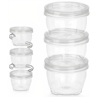 Tupper de 0,25 L transparente e empilhável - 3 unidades