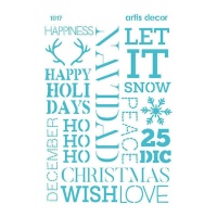 Stencil frases de Natal 20 x 28,5 cm - Artis decor - 1 unidade