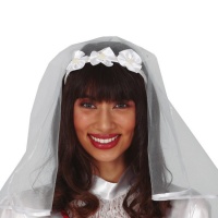 Fita de cabeça de noiva com véu