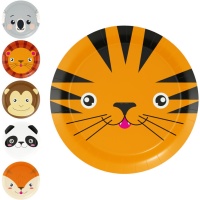 Pratos com caras de animais 18 cm - 8 unid.