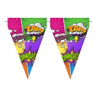 Bandeirinha de quadrinhos super-heróis de 3 m