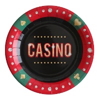 Pratos de Cassino Poker de 22,5 cm - 10 unidades
