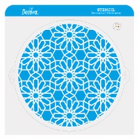 Stencil de flores geométricas de 25 cm