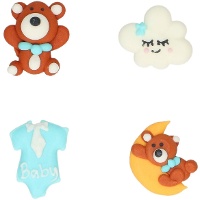 Figuras de açúcar Baby Biss Blue - 8 unidades