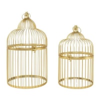 Conjunto de 2 gaiolas douradas - DCasa