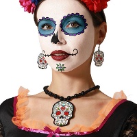 Conjunto de brincos e colar de Catrina