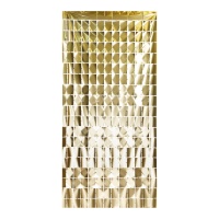 Cortina decorativa metálica dourada de 1,00 x 2,00 m