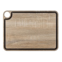 Tábua de cortar 37,7 x 27,7 cm com canal e cabide castanho - Arcos