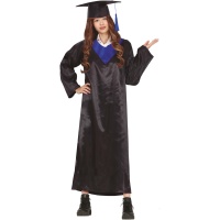 Fato de graduado júnior preto e azul