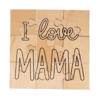 Puzzle de madeira I Love Mama 14 x 14 cm - Artemio