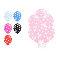 Balões de latex com pontos brancos de 30 cm - PartyDeco - 50 unidades