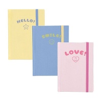 Caderneta cores pastel com elástico de 19 x 13 cm - 1 unidade