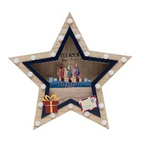 Figura de Estrela dos Reis Magos do Oriente com luz de 35 cm