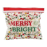 Sacos de bombons transparentes Merry and Bright 18,5 x 18,5 cm - Wilton - 20 unid.