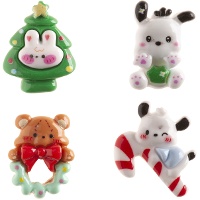 Figuras para roscón de cachorrinhos natalinos de 3 a 3,5 cm - Dekora - 50 unidades