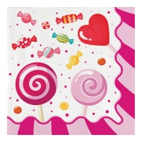 Guardanapos de Sweet Candy de 16,5 x 16,5 cm - 20 unidades