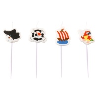 Mini velas de pirata 6,7 cm - 4 peças