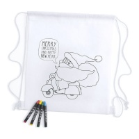 Mochila para colorir Pai Natal - 1 peça