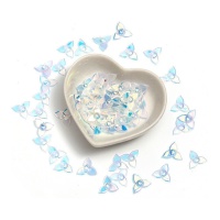 Lantejoulas iridescentes em forma de flor de 3 folhas 1,5 cm - 5 gramas